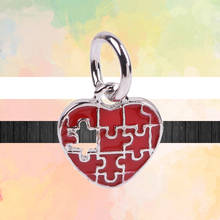 2021 New Love Pink Red Blue White Black Heart Pendant Beads Fit Original Pandora Charms Silver Color Bracelets Women DIY Jewelry 2024 - buy cheap