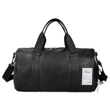 Bolso de viaje de cuero para hombre y mujer, bolsa de lona impermeable de gran capacidad para parejas, modelos de Fitness, Dropshipping 2024 - compra barato