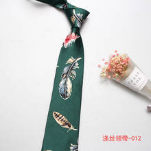 Linbaiway gravata com estampa floral para homens, gravata de poliéster, pequenas, designer, gravatas para homens de negócios, gravata de noivado 2024 - compre barato