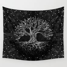 Tree Of Life Drawing Black And White Tapestry Background Wall Covering Home Decoration Blanket Bedroom Wall Hanging Tapestries 2024 - buy cheap