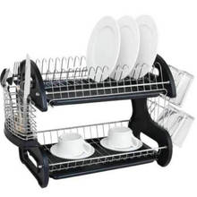 Camadas duplas cozinha prato rack de secagem para pratos placa suporte caneca de vidro titular sku74659129 2024 - compre barato
