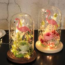 Capa de vidro transparente paisagem vaso de terrário recipiente de flores suporte domo microlâmpada decoração para natal casamento decoração de casa 2024 - compre barato