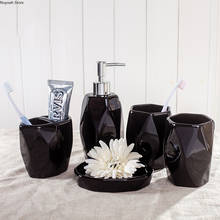 Kit de cerámica para baño, taza de enjuague bucal de Color sólido Simple, plato de jabón, botella de loción/soporte para cepillo de dientes/Decoración de baño de lujo para el hogar 2024 - compra barato