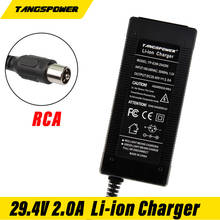 Cargador de batería de litio para bicicleta eléctrica, paquete de 29,4 V, 25,2 V, 25,9 V, 29,4 V, 7S, 29,4 V, RCA, Steckverbinder + alta calidad 2024 - compra barato