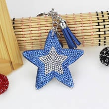 Fashion Charm Crystal Rhinestone Leather Star Pendant Keychain Alloy Bag Key Ring Holder For Women Gift Souvenir Jewelry TZ32 2024 - buy cheap