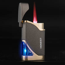 Honest Metal Windproof Red Flame Butane Gas Lighter Jet Turbo Tourch Lighter Inflatable Cigarette Cigar Lighter Smoke Accesoires 2024 - buy cheap