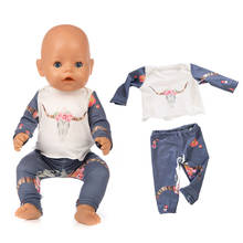 Calças de roupas de boneca, conjunto de roupas de flamingo de desenho animado para boneca baby born, acessórios de boneca infantil de 18 polegadas, roupas de brinquedos 2024 - compre barato