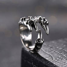 Крутое серебряное кольцо с когтями дракона для мужчин и женщин 316L, байкерское кольцо из нержавеющей стали, кольцо в стиле панк, хип-хоп, ювелирное изделие, лучший подарок для друга 2024 - купить недорого