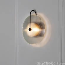 Creative Post-Modern Led Round Glass Wall Lamp Designer Restaurant Living Room Bedroom Bedside Wall Lamp Sconce Light Fixture 2024 - buy cheap