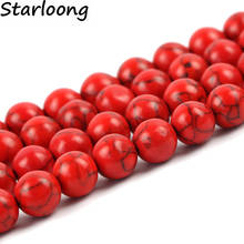 RUI LONG 4/6/8/10/12mm Pick Size Synthetic Stone Beads Round Loose Spacer Red Howlite Stone Beads For DIY Necklace Bracelet 2024 - buy cheap