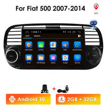 Radio con GPS para coche, reproductor con Android 10, 7 pulgadas, cuatro núcleos, 2 GB de RAM, 32 GB de ROM, DVD, DSP, WIFI, 4G, Bluetooth, Control en el volante, estéreo, para FIAT 500 2024 - compra barato