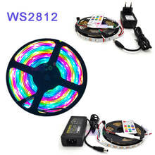 WS2812B 5050 RGB pixels led strip Set 1m 2m 3m 4m 5m 30/60 leds/m DC5V WS2812 IC led Lamp Tape 21Keys Remote 5V LED Power 2024 - buy cheap