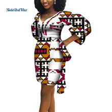 Fashion African Dresses for Women Print Draped Dresses Vestidos Bazin Riche African Ankara Dresses V-Neck Women Clothing WY6952 2024 - buy cheap