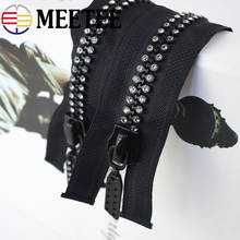 Meetee 10# 60/70/80CM Single Double Slider Resin Zipper Open-end Diamond Shiny Bags Clothing Decor Sew Crafts Accessorie AP641 2024 - buy cheap