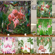 Flamingo Shower Curtains Waterproof Fabric 3d Bathroom Curtains Pink Birds With Hooks Decoration Large Size 240X180 Bath Screen 2024 - buy cheap