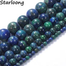 High Quality Natural Stone Chrysocolla Lapis lazuli Round Loose Strand Beads 4/6/8/10/12mm 15" for Jewelry Making Bracelet Diy 2024 - buy cheap