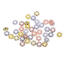 Juya 20Pcs/Lot Wholesale DIY 8mm Snowflake Cubic Zirconia Metal Spacer Beads For Handmade Natural Stones Beadwork Jewelry Making 2024 - buy cheap