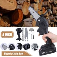4 inch Mini Woodworking Logging Saw Electric Chain Saw  with 2pcs Lithium Battery Charger Portable Rechargeable US/EU Plug 2024 - buy cheap