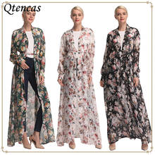 Abaya hijab vestido muçulmano chiffon abayas para mulheres vestidos turcos kaftan caftan kimono islam roupas robe mussulmane longue 2024 - compre barato