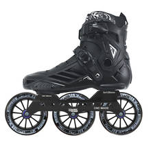 Patín en línea de velocidad, patines de tobillo alto, ruedas de 3x125mm, medias botas profesionales de patinaje, patinaje gratis 2024 - compra barato