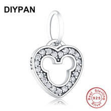 Heart Dangle Charms Fit Original Charm 925 Sterling Silver Bracelet Clear Zircon Women Fashion DIY Jewelry Berloque 2024 - buy cheap
