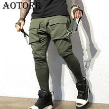 Pants Men Casual Joggers Multi-pocket Trousers Cargo Sweatpants Male Hip Hop Harem Pencil Pants Man Tactical Slim Fit Sportswear 2024 - купить недорого