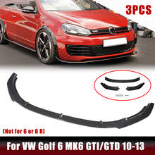 3 Pcs Front Bumper Lip Spoiler Splitter Gloss Black For Volkswagen Golf MK6 GTI GTD 2010-2013 Car Modification Part Body Kit 2024 - buy cheap