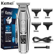 Kemei-cortadora de pelo profesional para hombre, máquina eléctrica para cortar el pelo, barba y barba, con pantalla LCD, 0mm 2024 - compra barato