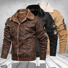Jaquetas de couro dos homens da motocicleta moda gola zíper bolsos masculino vintage plutônio casacos motociclista falso couro moda outerwear 2024 - compre barato