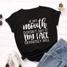 Graphic T Shirts for Women Cotton Short Sleeve Tee Female Shirt Tops Summer Casual Shirts If My Mouth Doesn't Say It Clothes 2024 - buy cheap