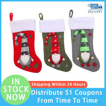 Christmas Ornaments Stockings Pendant Santa Claus Elk XMAS Gift Bags Fireplace Decoration Socks Candy Holder Christmas Decor 2024 - buy cheap