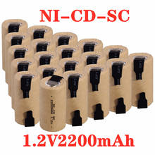 Никель-кадмиевые аккумуляторы SC1.2v 2200 мАч, Sub C Ni-Cd перезаряжаемая батарея SC Batteria для электрических отверток, дрелей, электроинструментов 2024 - купить недорого