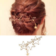 Moderno elegante geométrico hairapers para as mulheres ouro oco para fora estrela tipo grampos de cabelo do vintage vara cabelo acessórios para o cabelo do casamento 2024 - compre barato