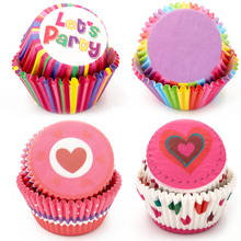 100 pçs muffin cupcake copos de papel forro cupcake baking muffin caixa copo caso bandeja festa bolo decoração ferramentas festa aniversário decoração 2024 - compre barato