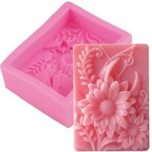 3D Square Flower Silicone Soap Mould Sunflower Handmade Candy Making Mould DIY Mold Soap Baking Candle Mold 2024 - buy cheap