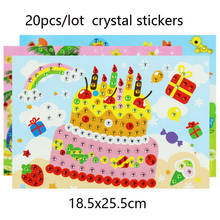 20 unidades/lotes diy diamante adesivos artesanal colar de cristal pintura mosaico quebra-cabeça brinquedos cor aleatória crianças criança adesivos brinquedo presente 2024 - compre barato