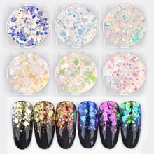 1 Box Aurora Unicorn Nail Sequins Ultra-thin Mermaid Hexagon Flakes Slice Mixed Glitter Powders 3d Sparkling Nail Decorations 2024 - buy cheap