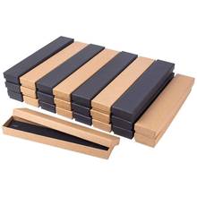 12 pcs 21x4x2cm Rectangle Cardboard Jewelry Set Box for Ring Necklace gift boxes for jewellery packaging with Sponge inside F70 2024 - buy cheap