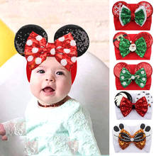 Baby Hair Bows Minnie Mouse Ears Headband Floral Waffle HairBands DIY Hair Accessories For Girls Hot-Sale Kids Headwrap 2024 - buy cheap