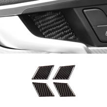 Manija de puerta de fibra de carbono auténtica para coche, Panel de puerta, cubierta embellecedora para Audi A4 B9 A4L 2017 2018 2024 - compra barato