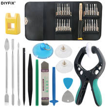 Diyfix kit de ferramentas de reparo de tela de celular, 38 em 1, alicates de abertura de tela, conjunto de ferramentas de chave de fenda para iphone, samsung, sony 2024 - compre barato