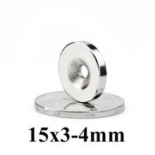 5pcs 15x3mm Hole: 4mm Super Strong Round Neodymium Countersunk Ring Magnets N35 Neodymium Magnet 2024 - buy cheap