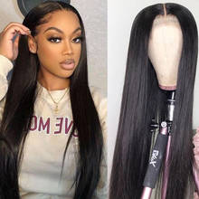 Lace Front Human Hair Wigs 13x4x1 Transparent Lace Middle Part Straight Brazilian Remy Hair Wig Natural Black BOBBI COLLECTION 2024 - buy cheap