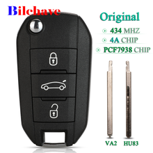 jingyuqin Original For Citroen C4 Cactus Hella Smart Remote Car Key 434Mhz 4A PCF7938 Chip Fob 3Buttons With HU83/VA2 Blade 2024 - buy cheap