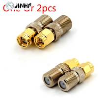One Or 2pcs F Type Female Jack To SMA Male Plug Straight RF Coaxial Adapter F Connector To SMA Convertor Gold Tone 2024 - buy cheap