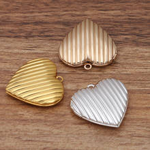 10 PCS 29mm Metal Copper Rose Gold /KC Gold /Gold /Silver Color Heart Photo Locket Pendant For Jewelry Making 2024 - buy cheap