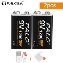 Baterias de lítio 9v 6f22 650mah, bateria recarregável li-ion, para multímetro, controle de microfone, uso ktv 2024 - compre barato