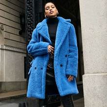 BOHO INSPIRED faux fur jacket Coat Midi double-breasted jackets for women warm fur jackets coats winter 2022 fashion 2024 - buy cheap