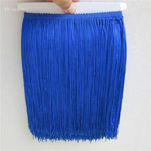 1 Yard 25CM Long Polyester Lace Tassel Fringe sapphire Lace Trim Ribbon Sew Latin Dress Stage Garment Curtain DIY Accessories 2024 - buy cheap