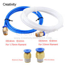 1M PTFE Tube PiPe Connectors 3D Printers Parts J-head Hotend For V5 V6 1.75mm 3.0mm Filament Bowden Long Extruder Part 2 2024 - buy cheap